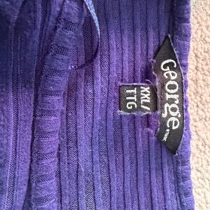George Deep blue Ribbed Knit Top